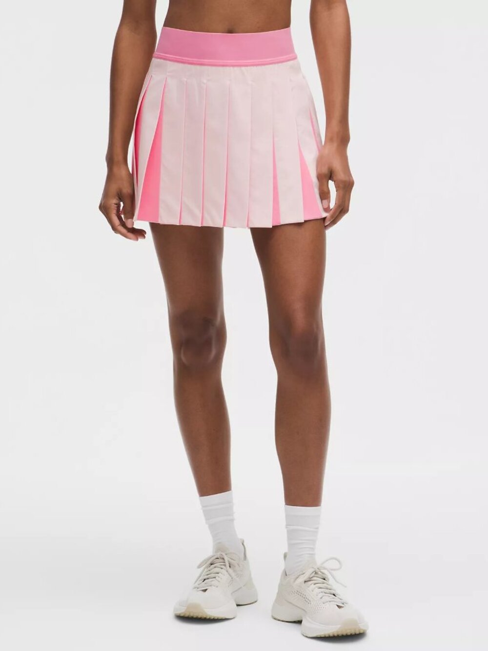 Peek-A-Boo Pleat Mid-Rise Tennis Skirt